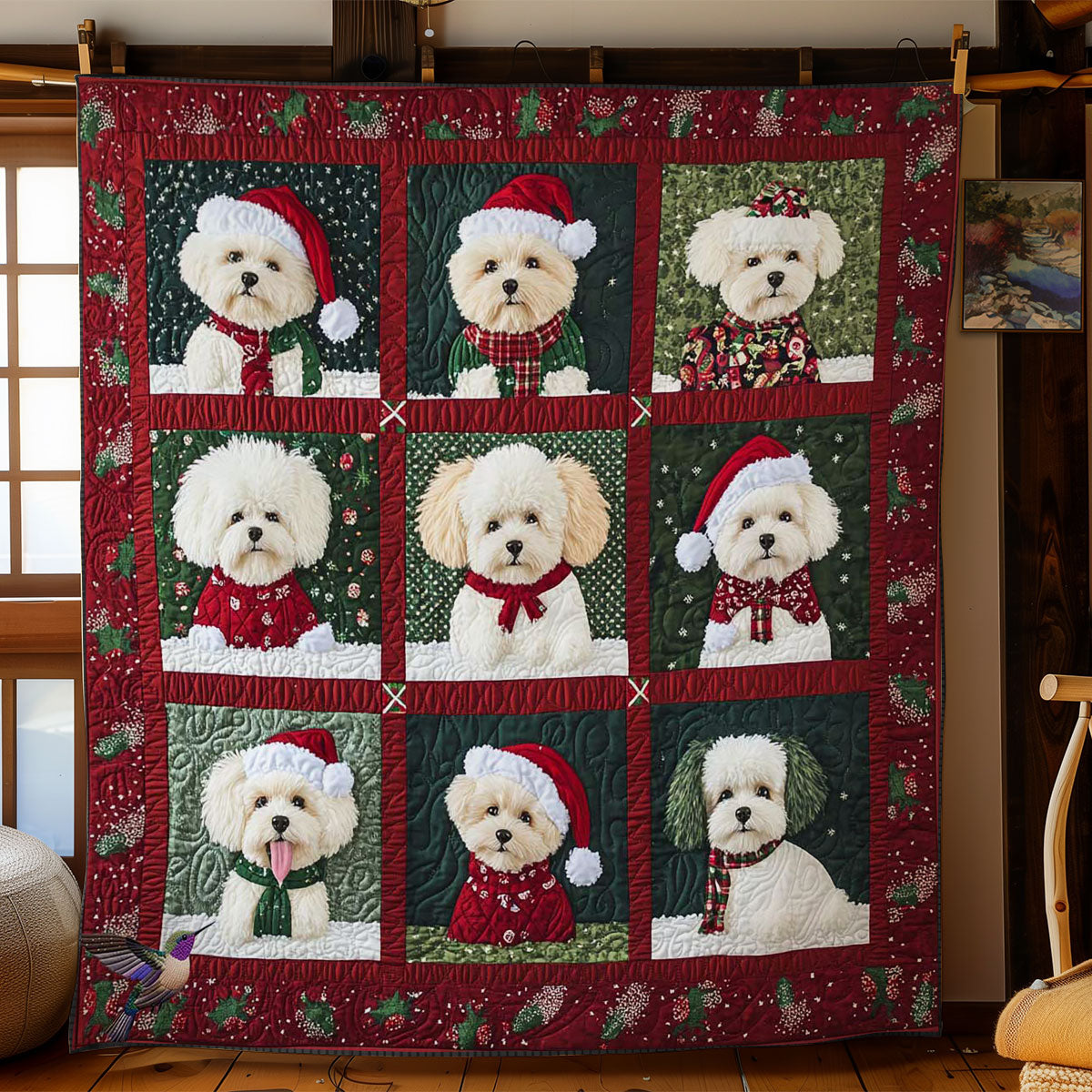 Merry Bichon Frise WN0512015CL Quilt