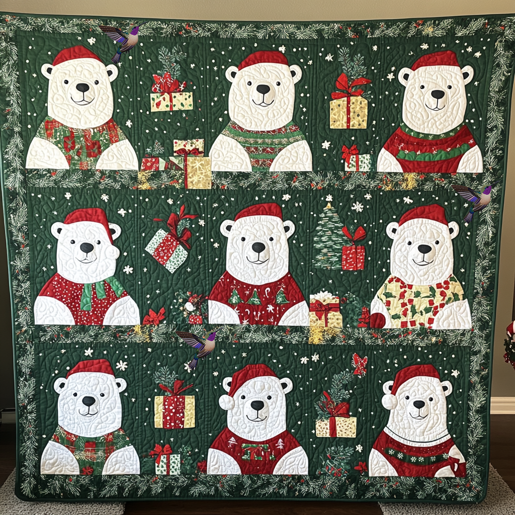 Christmas Polar Bears XR0111001CL Quilt