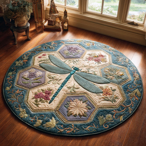 Dragonfly Whisper CW0509007CL Quilted Round Mat
