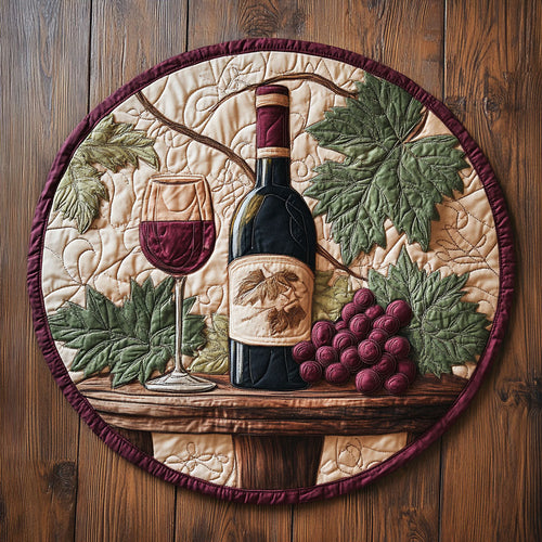 Glass Wine CP0605016CL Quilted Round Mat