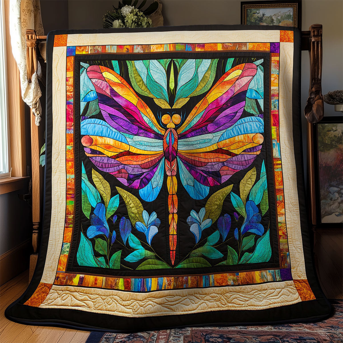 Rainbow Dragonfly WY2702104CL Quilt