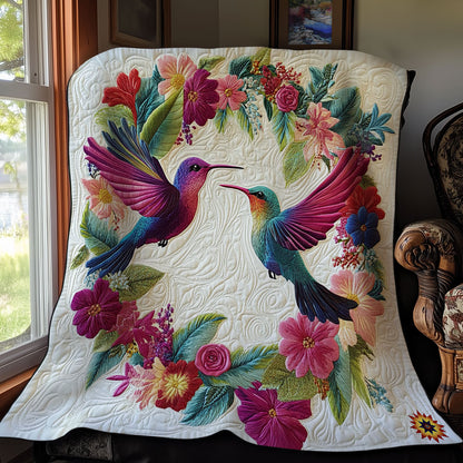 Flower Wreath Hummingbird WY2911031CL Quilt