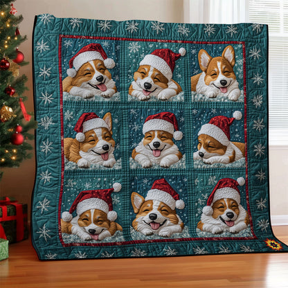 Santa Corgi Sleep WY1911045CL Quilt