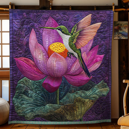 Hummingbird's Lotus Paradise WN2709042CL Quilt