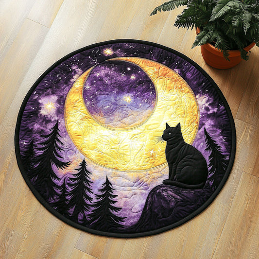 Mystic Night Cat CW2005279CL Quilted Round Mat