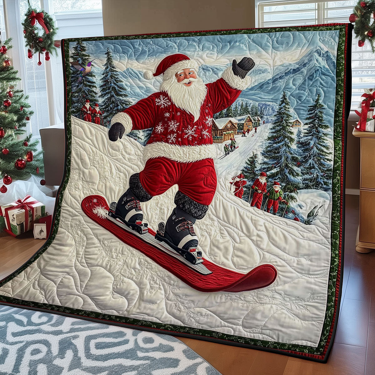 Snowboard Santa Claus WY0712023CL Quilt