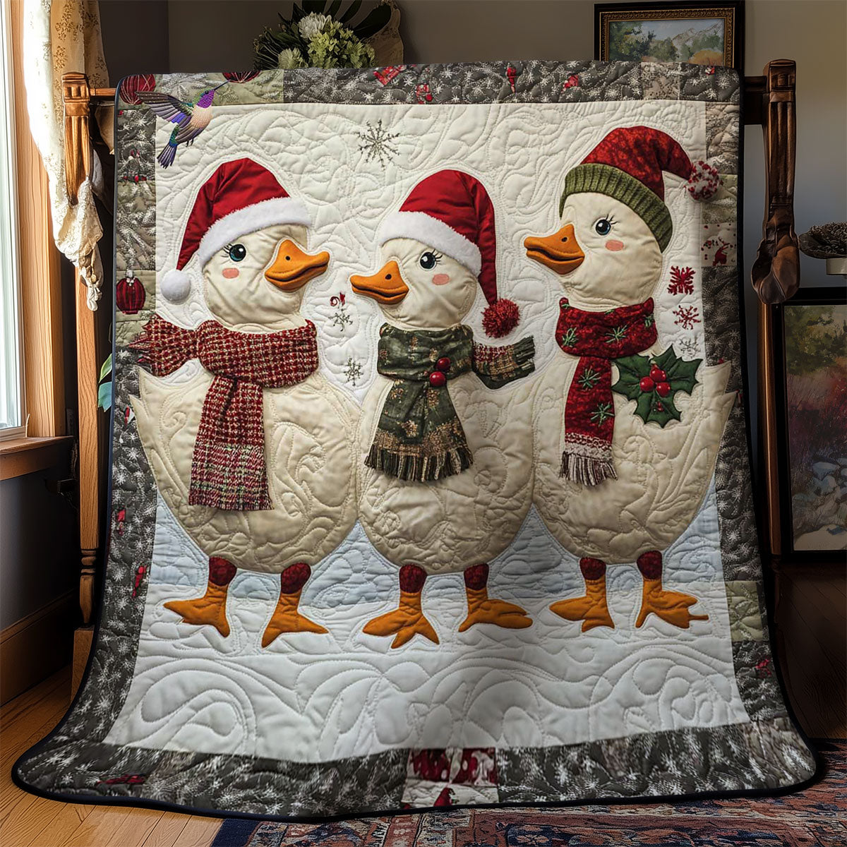 Cozy Festive Ducks WN1312023CL Quilt