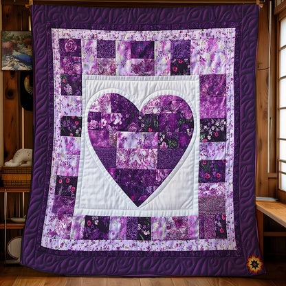 Purle Pathwork Heart WY0911022CL Quilt