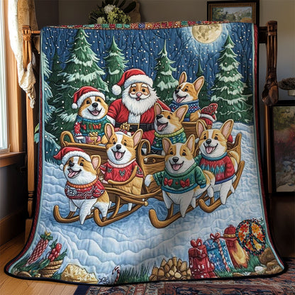 Corgi Sleigh Ride WN1010062CL Quilt