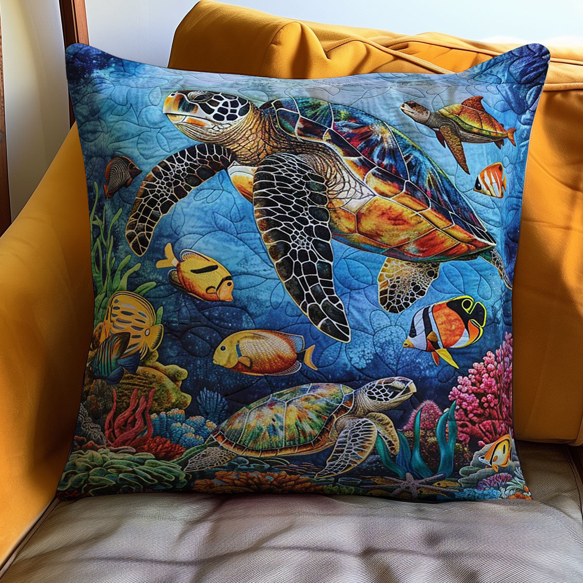 Sea Turtle WJ1109043CL Quilt Pillow Case