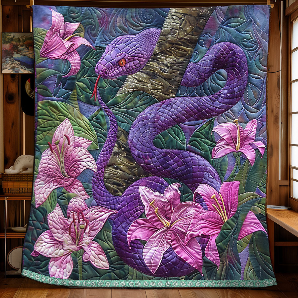 Purple Poisonous Snake WP0609036CL Quilt