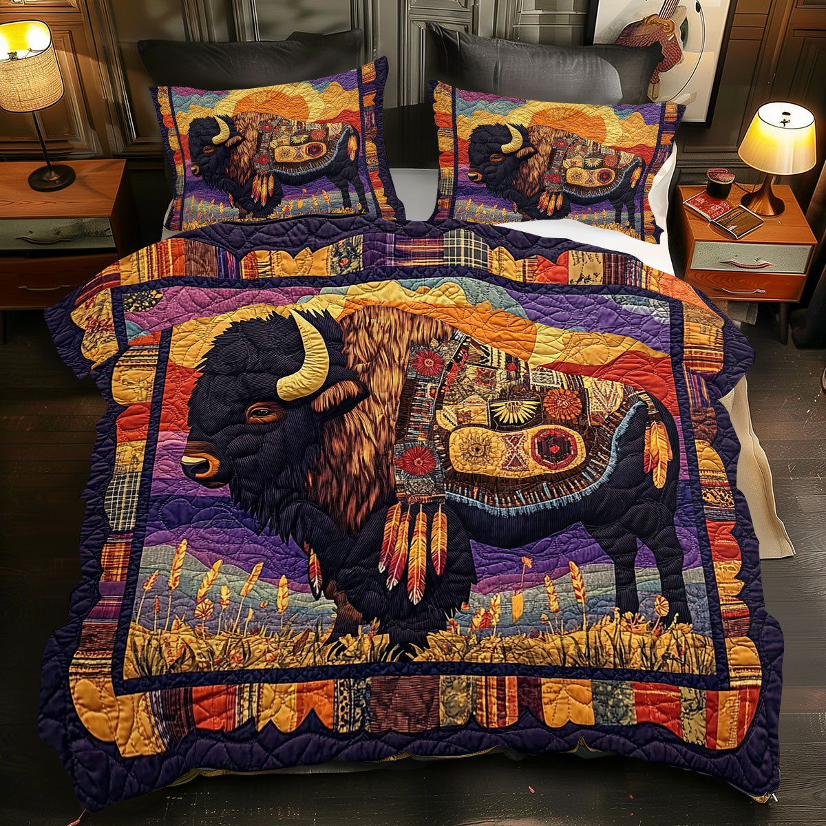 Bison Native American WJ2712028CL Duvet Cover Set