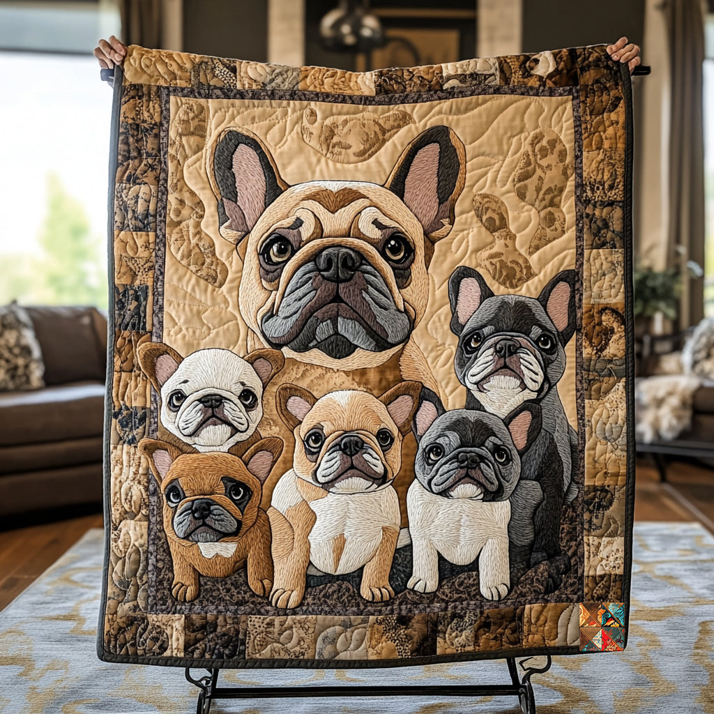 Bulldog Family  WU0511032CL Quilt