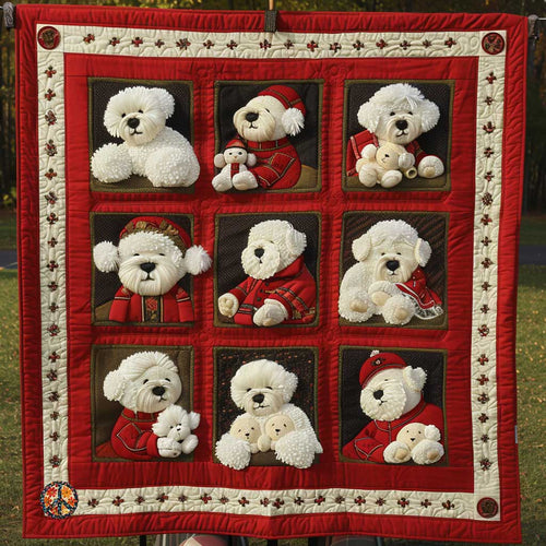 Bichon Frise Sweater Love WN1110042CL Quilt