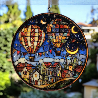 Hot Air Balloon House WY2202161CL Suncatcher
