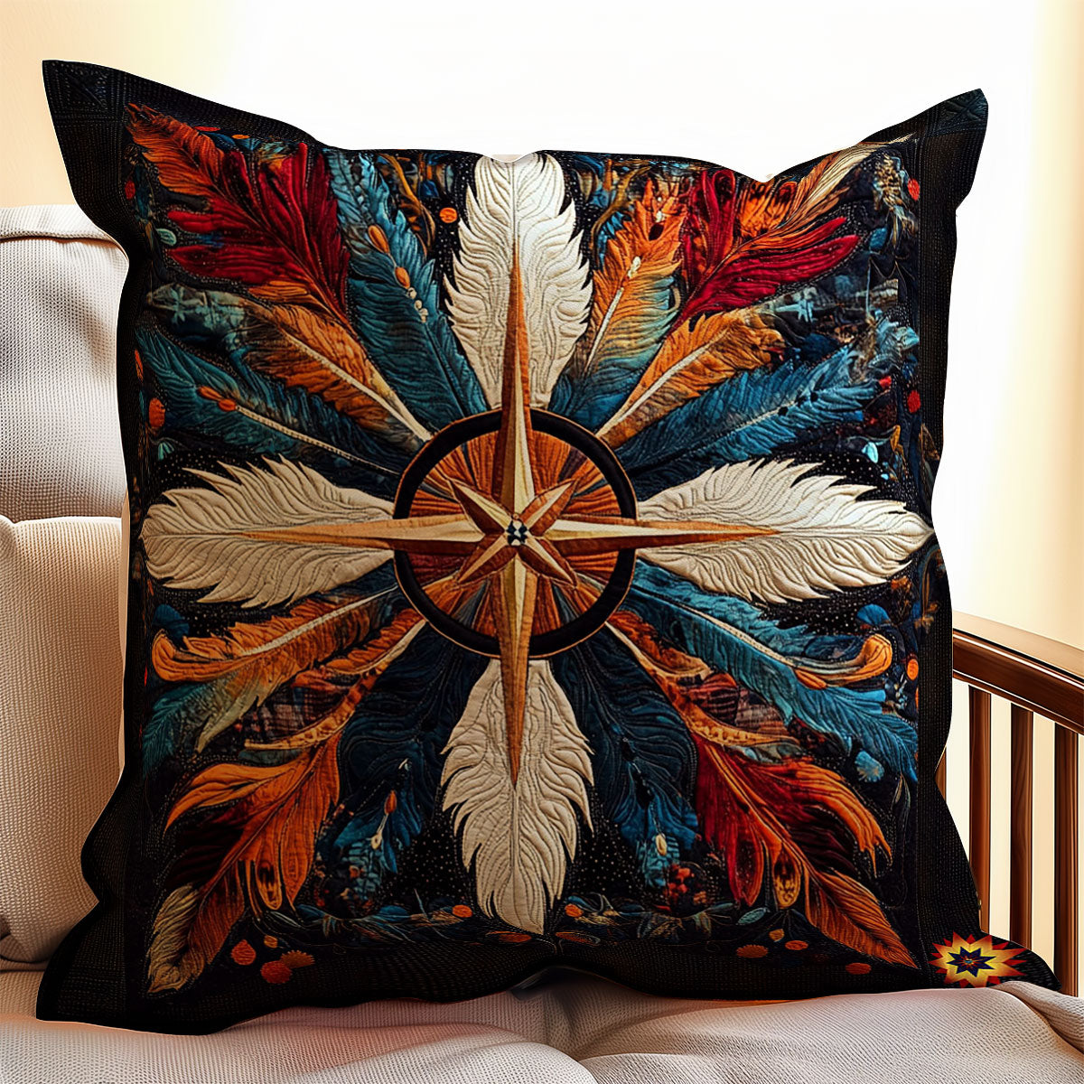 Compass Native American WY0412097CL Quilt Pillow Case