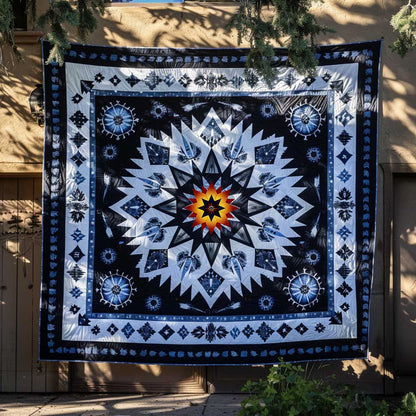 Blue Native Blossom WN1110017CL Quilt