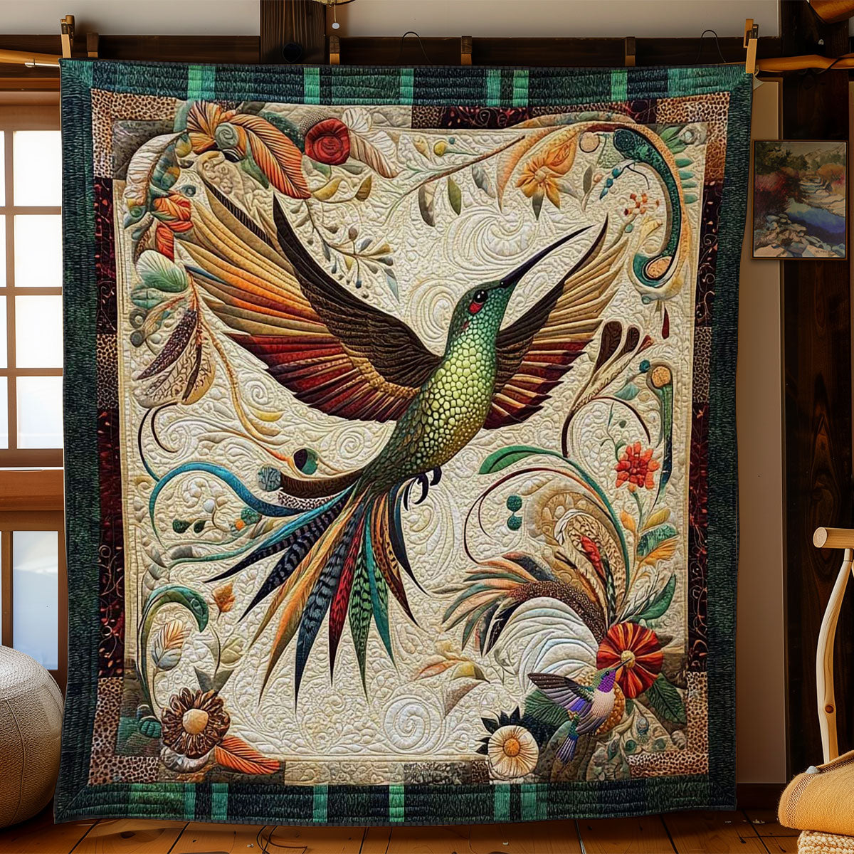 Hummingbird Feather Embrace WN1010017CL Quilt