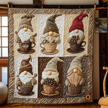 Coffee Time Of Gnome WY2712014CL Quilt