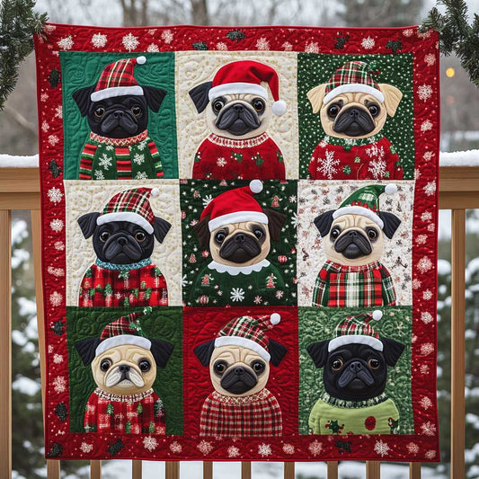 Cute Pug Christmas Gift WP1510006CL Quilt