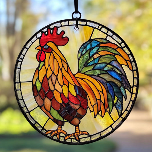 Colorful Rooster WY2202116CL Suncatcher