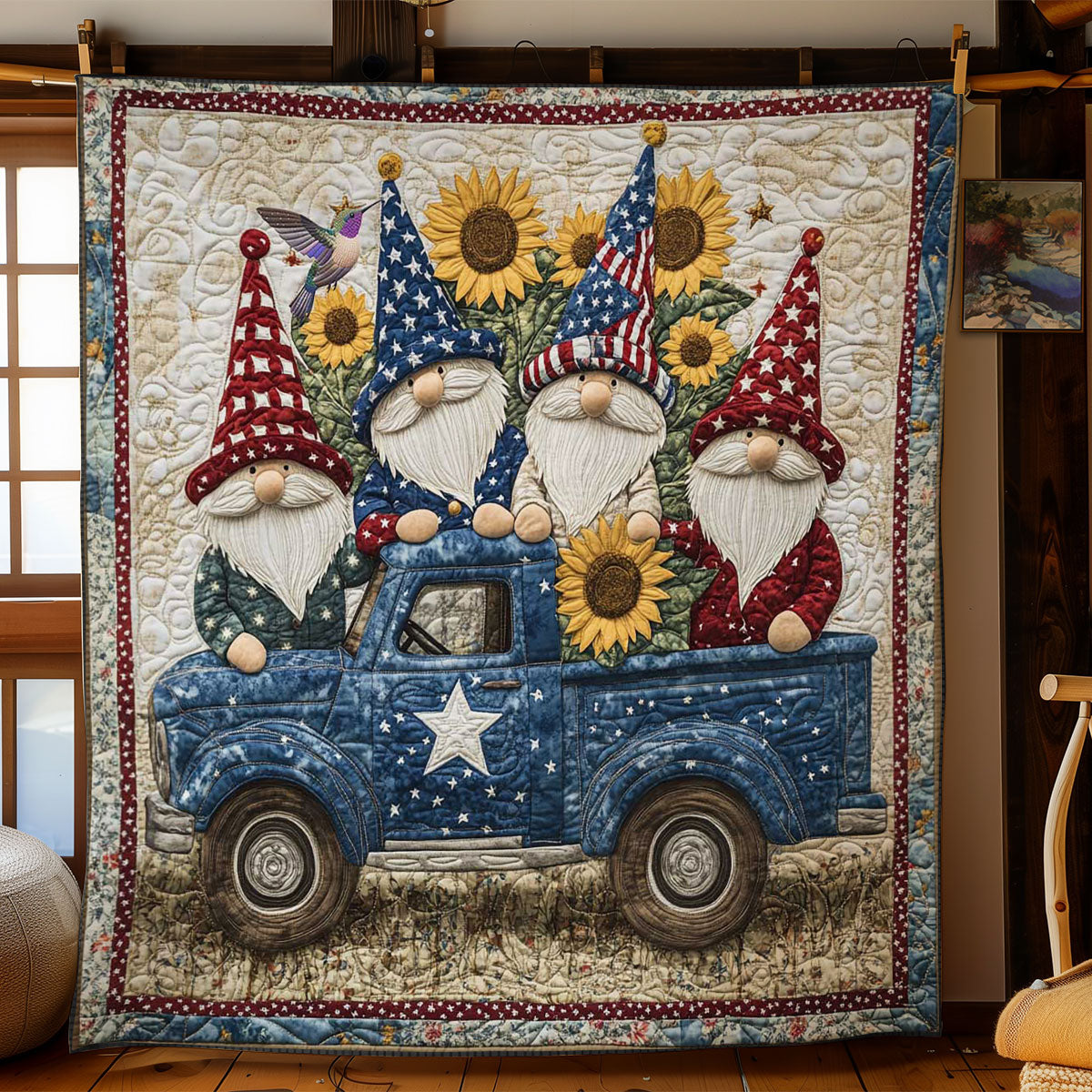 Sunflower Gnome Glory WN2811054CL Quilt