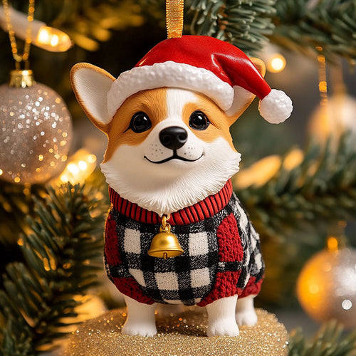 Festive Corgi Light WN1410024CL Christmas Ornament