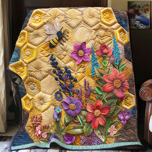 Floral Honey Bee WP0609022CL Quilt