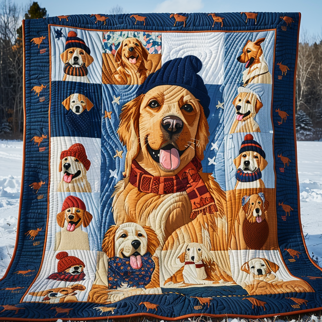 Cozy Golden Retriever WN1909028CL Quilt