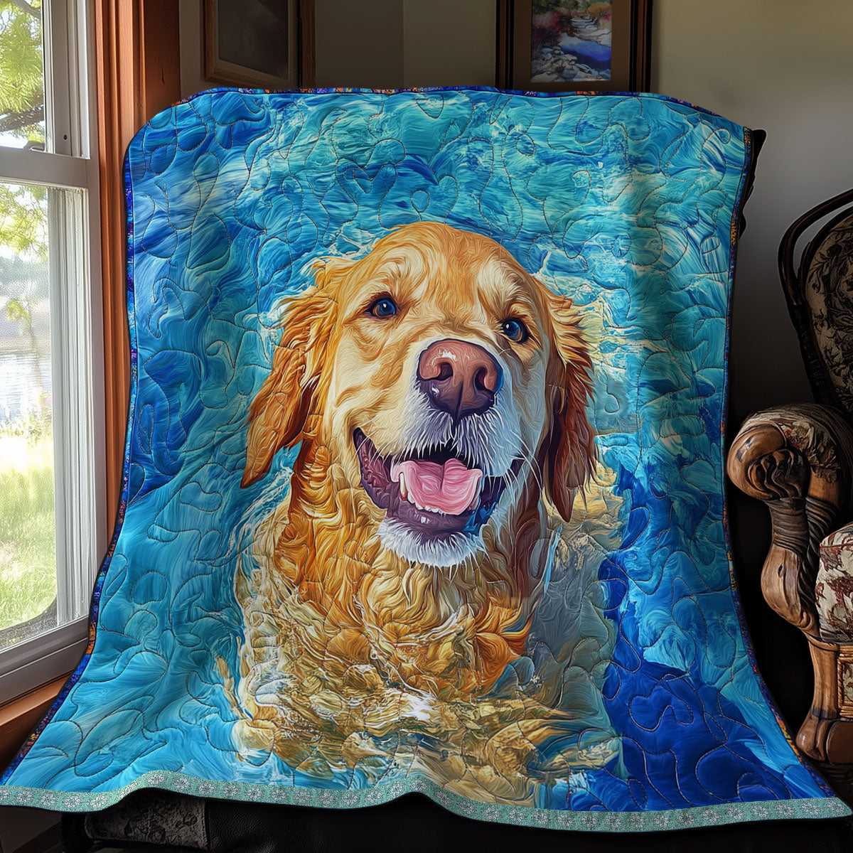 Golden Retriever Happy WT0810022CL Quilt