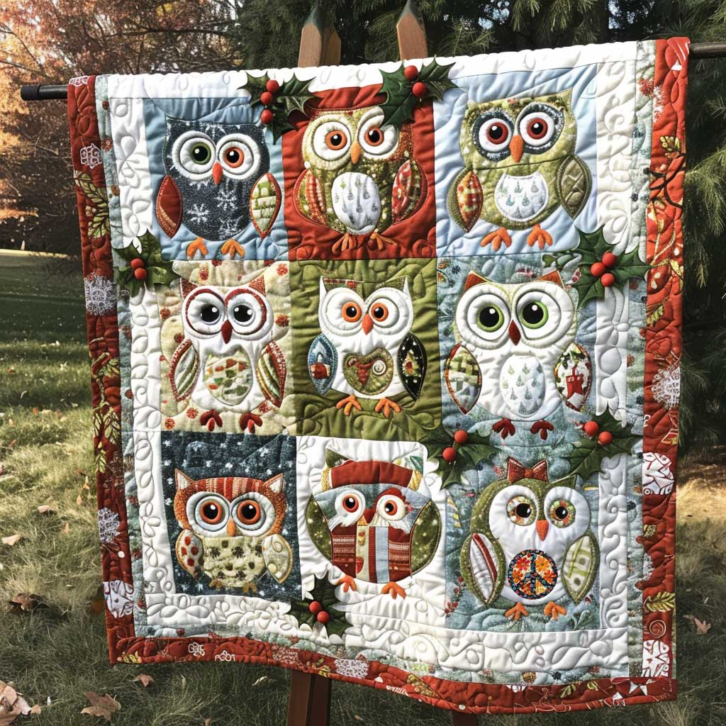 Adorable Little Snow Owl Christmas WP1210009CL Quilt