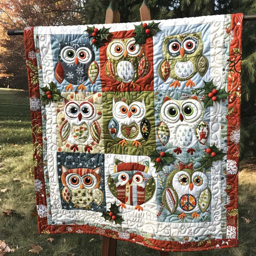 Adorable Little Snow Owl Christmas WP1210009CL Quilt