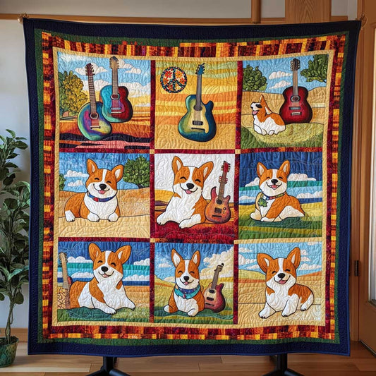 Corgi Surf Soundtrack WN0410047CL Quilt
