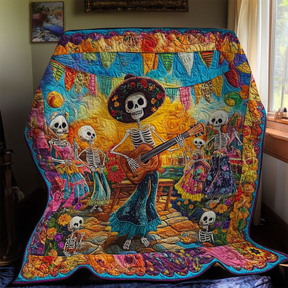 Playing Guitar Skeleton WY2011047CL Quilt
