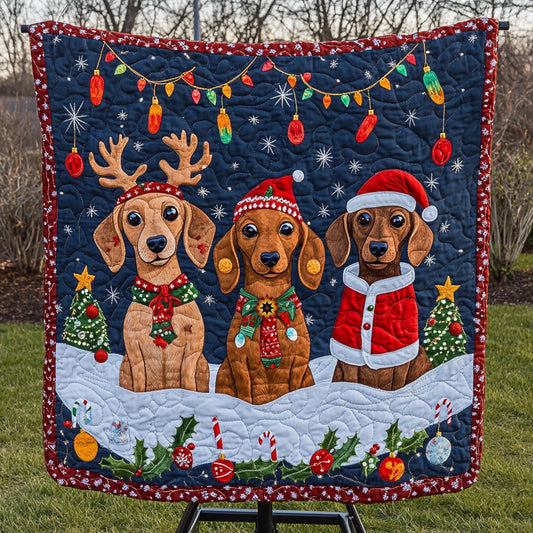 Dachshund Christmas WT1010036CL Quilt