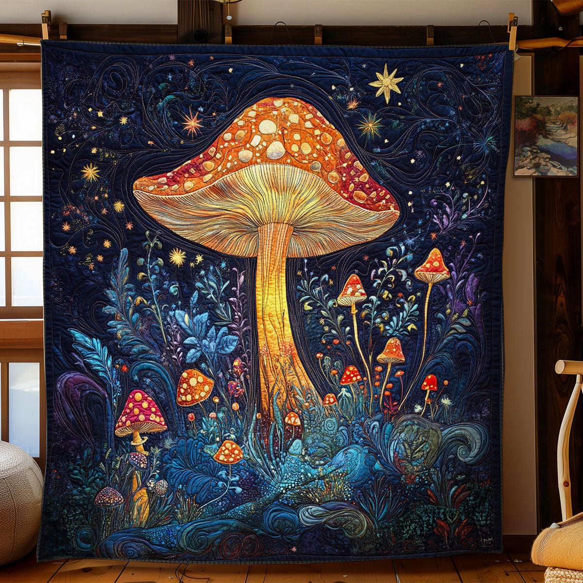 Magic Night Mushroom Forest WY1502059CL Quilt