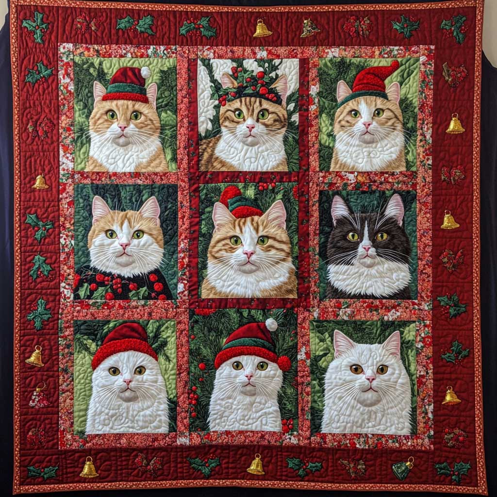 Cat Christmas Santa Hat WP1909038CL Quilt