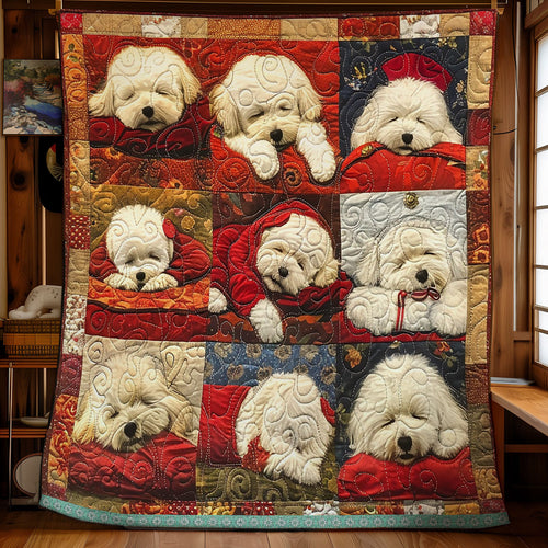 Bichon Frise Sleeping WN1209071CL Quilt