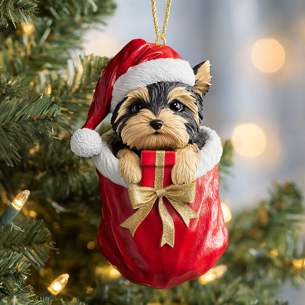 Winter Yorkie CP1710044CL Christmas Ornament