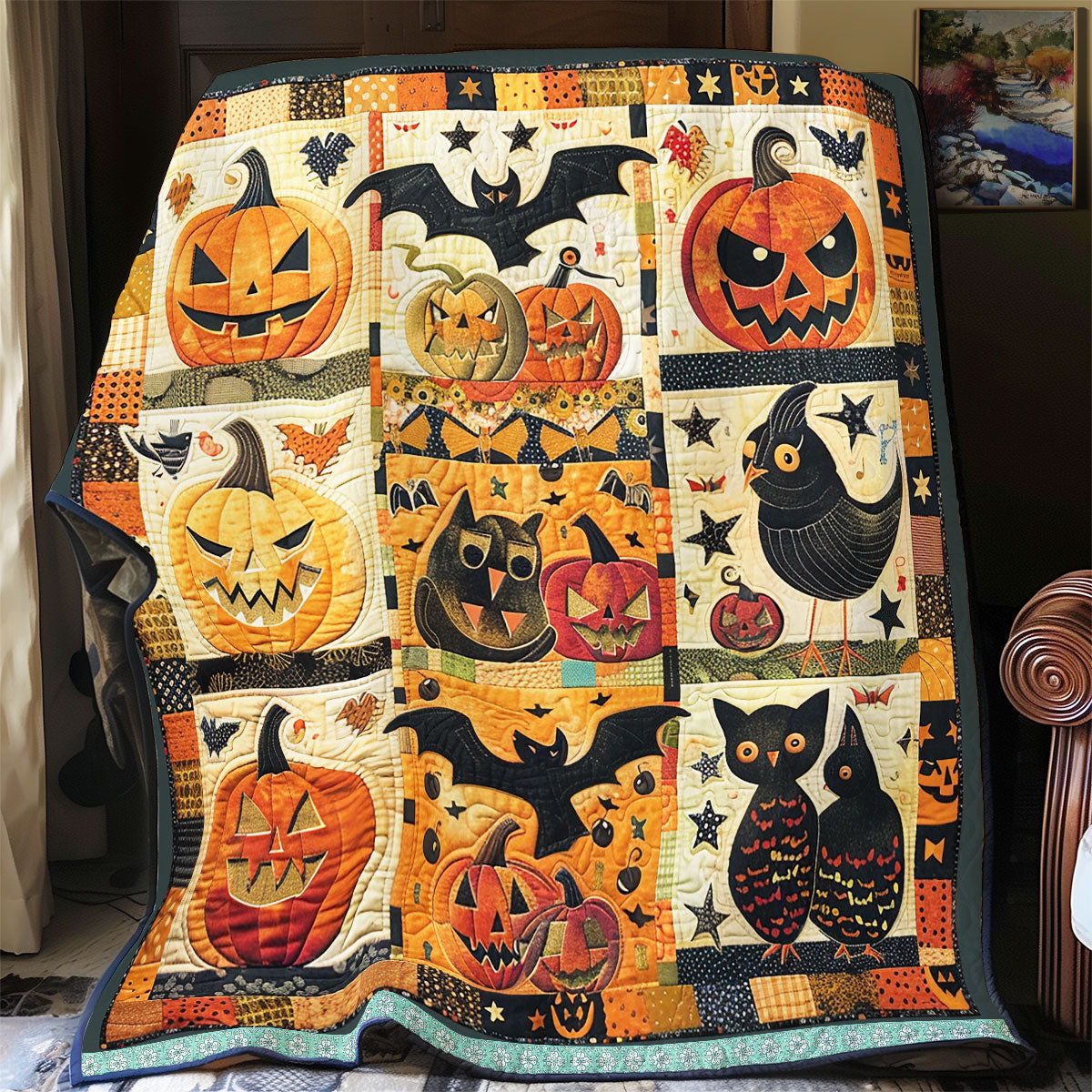 Pumpkin And Bat Fun WN1309068CL Quilt