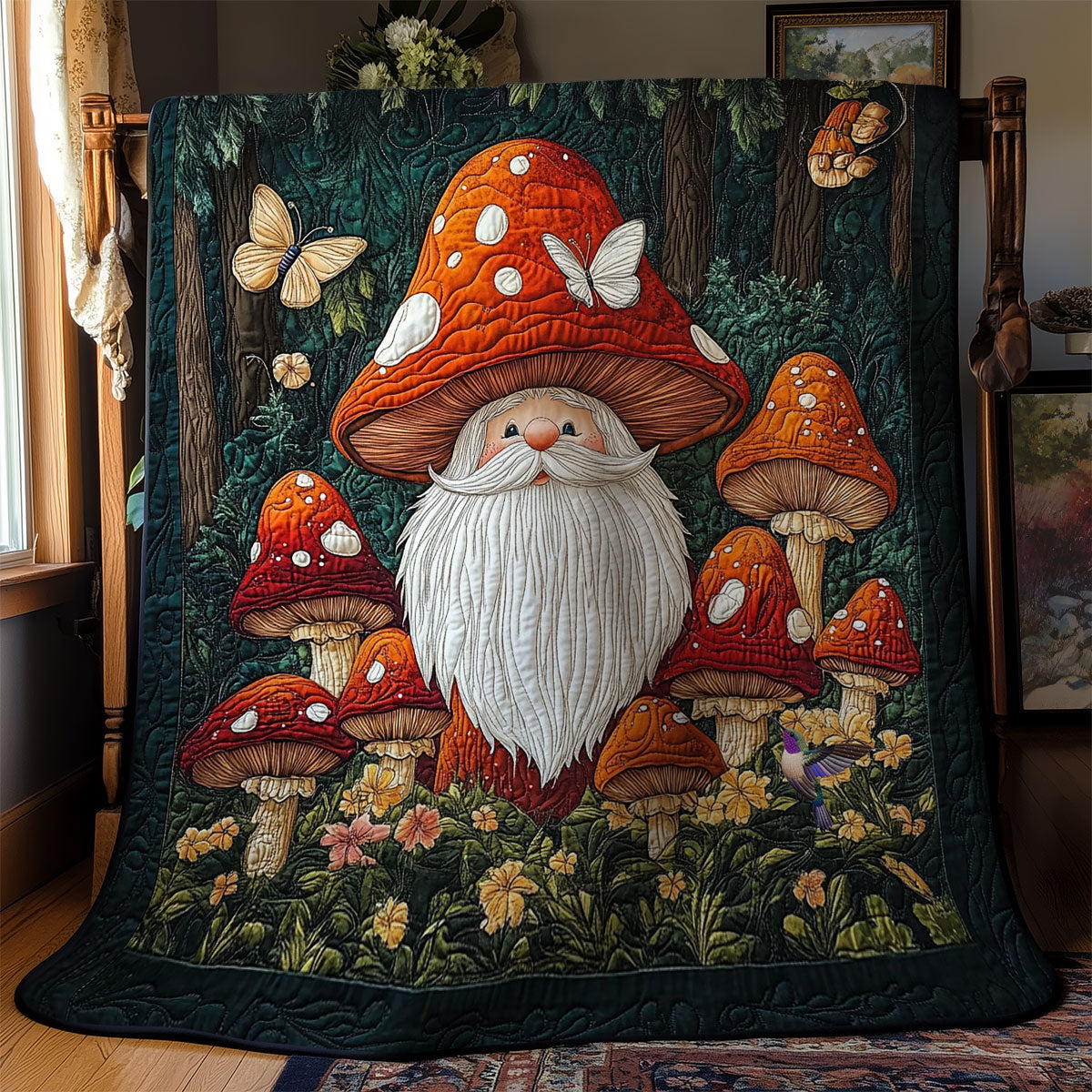 Mushroom Gnome WY2311038CL Quilt