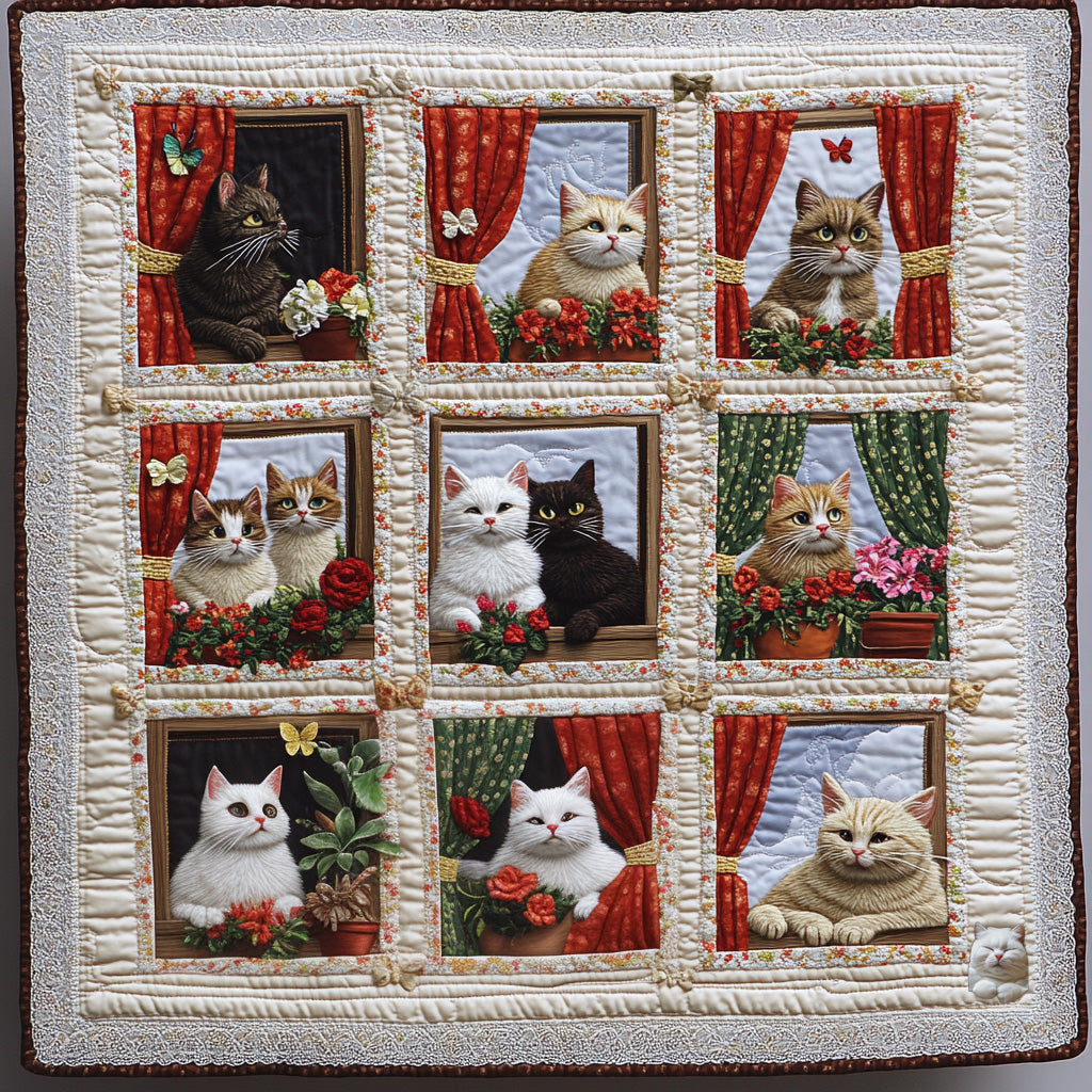 Cat Looking Out Window WU0711036CL Quilt