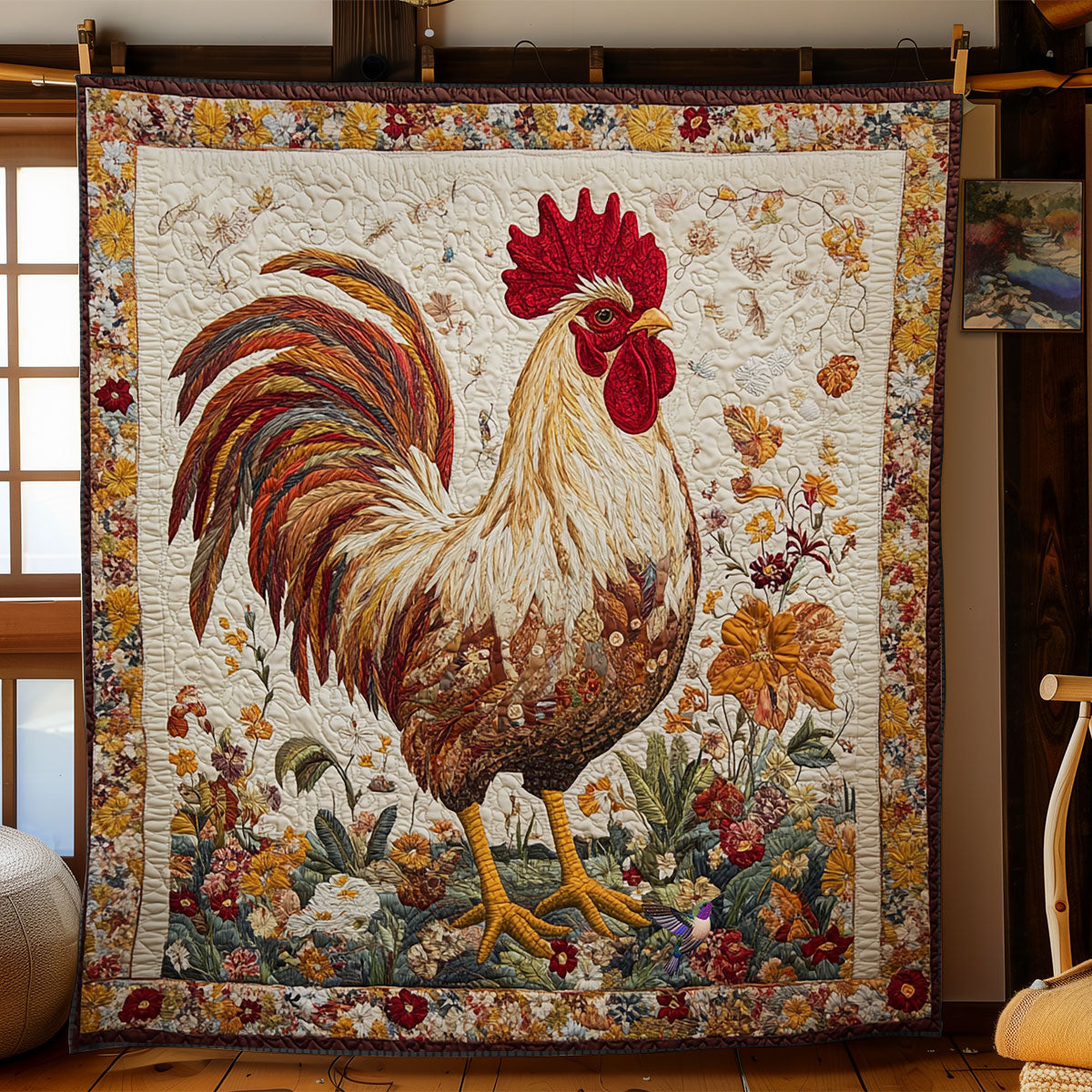 Vintage Chicken WY1911067CL Quilt