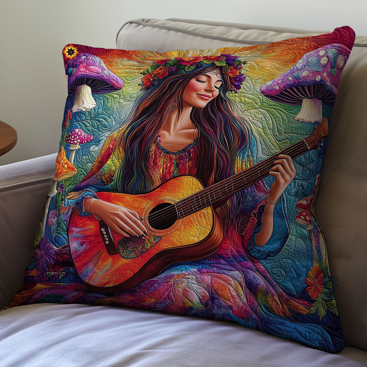 Guitar Girl WY0312126CL Quilt Pillow Case