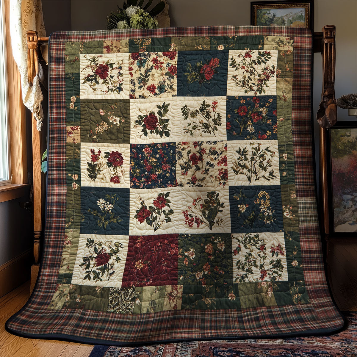 Vintage Flowers Cushion WY1302013CL Quilt