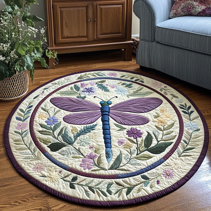 Dragonfly Bloom CW0908011CL Quilted Round Mat