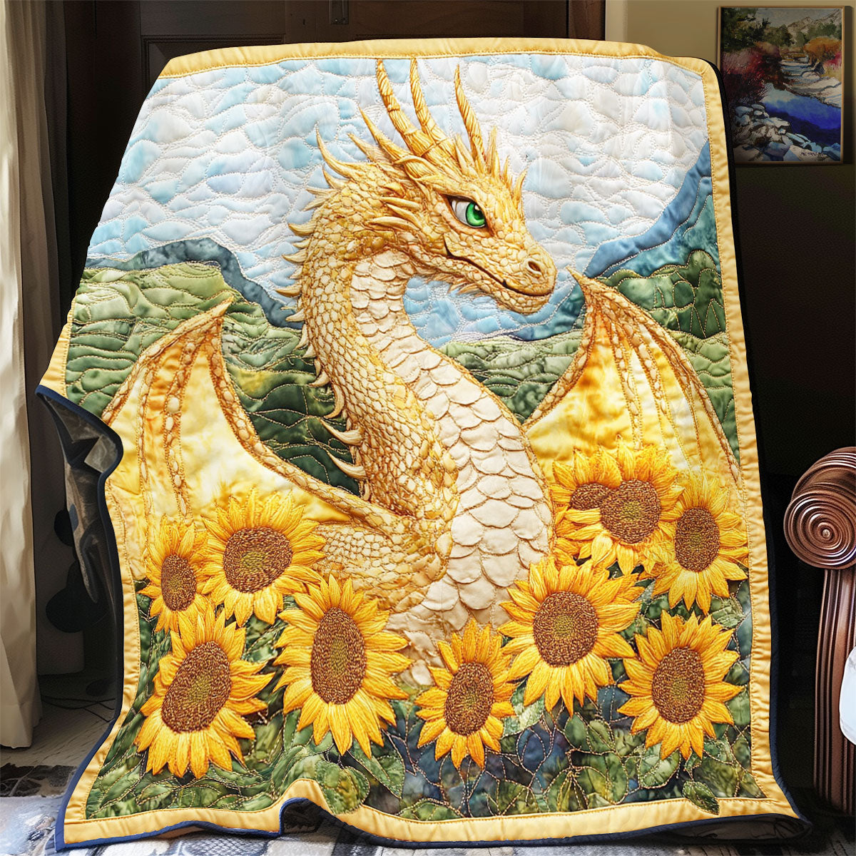 Dragon In Sunflower WY0202015CL Quilt