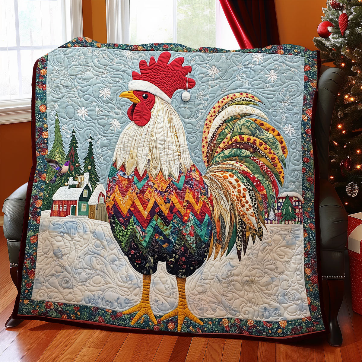 Christmas Chicken WY1311050CL Quilt