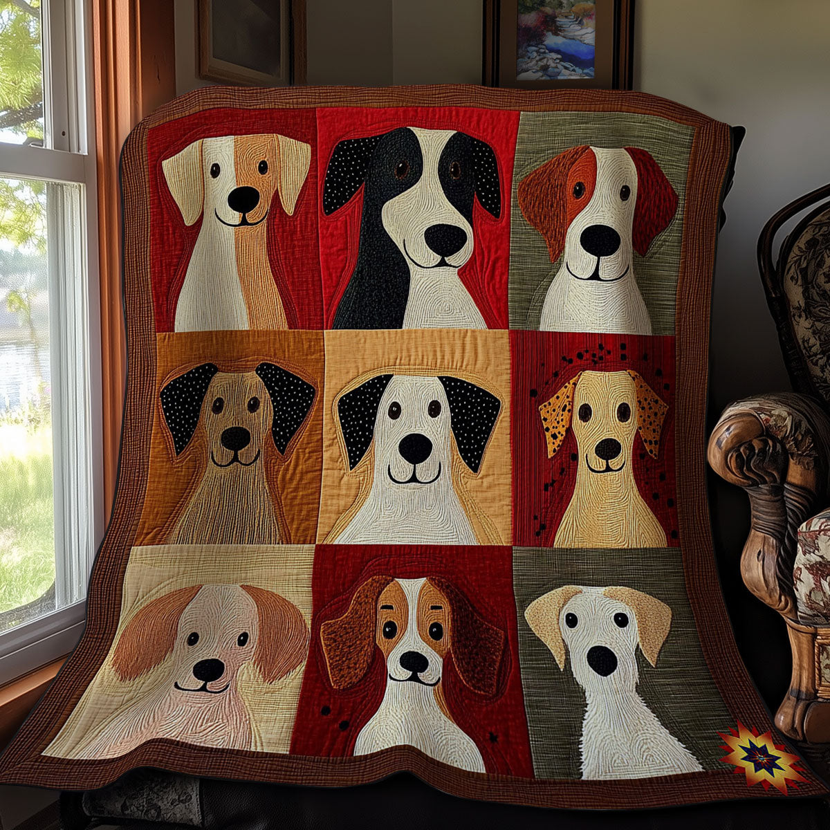Dog Abstract WY2911033CL Quilt