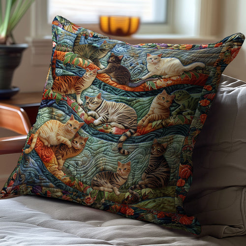 Kitten Playing In Tree WY2701036CL Quilt Pillow Case